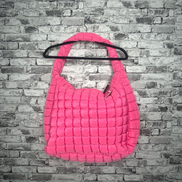 NWT Free People Movement Quilted Carryall Shoulder Bag ONE SIZE (Bubblegum/Pink) - Picture 10 of 16